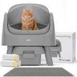 TrevoPet® Automatische Kattenbak - Zelfreinigend & Veilig - Grijs