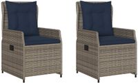 vidaXL Tuinstoelen 2 stuks grijs polyrotan