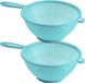 Plasticforte Keuken vergiet/zeef met handvat - 2x - kunststof - Blauw