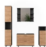 Vicco Badkamermeubelset Ilias, Goudkleurig Eiken/Antraciet, 4-delig