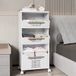 Chariot utilitaire pliable à roulettes 41,6 x 29,7 x 88,8 cm, chariot utilitaire avec roues, panier à linge sale pliable en plastique à 3 niveaux pour organiser la buanderie