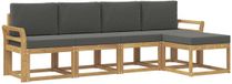 vidaXL Loungebank 5 zitplaatsen Wit en antracietkleurig Acacia hout
