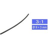 TRU COMPONENTS 1570598 Krimpkous zonder lijm Zwart 9 mm 3 mm Krimpverhouding:3:1 per meter