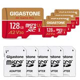 GIGASTONE 128GB Micro SD Geheugenkaart 5-pack - 4K Game Pro - SDXC UHS-I A2 U3 V30