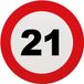 Funny Fashion Espa Nv Feestbordjes 21 jaar stopbord