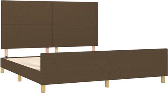 vidaXL Bedframe zonder matras stof donkerbruin 160x200 cm