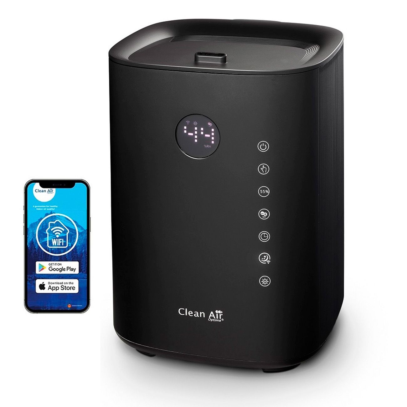 Clean Air Optima CA-604B Smart Luchtbevochtiger - 3-in-1 met Ionisator, UVC en Aroma