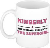 Bellatio Decorations naam cadeau mok - Kimberly - Woman Myth Supergirl - koffiemok - 300 ml - collega - moederdag