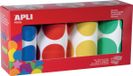 APLI Kids 17634 - verpakking met ronde rubberen rollen, Ø 45 mm, geel, blauw, rood en groen, 4 stuks