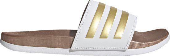 adidas Adilette Comfort Slides - Women - White - Size 44 1/2