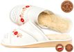 Pantoufles en cuir pour femme, doublure en laine de mouton, couleur blanche, qualité supérieure, fabriquées à la main, broderie florale, taille 38