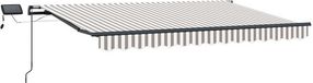 vidaXL Parasol manuel avec éclairage LED à énergie solaire 5 x 3 m Gris clair