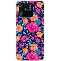 Xiaomi Redmi 10C Siliconen hoesje - ontwerp fleurs exotiques