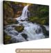OneMillionCanvasses Canvas schilderij - Waterval - Landschap - Bomen - Natuur - 120x80 cm