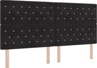 vidaXL Boxspringbed met matras Zwart 200 x 200 cm Fluweel