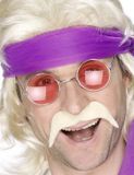 Smiffys Zelfklevende blonde snor - nepsnor - verkleden - Duitser - Porno ster - Hippie - Carnaval