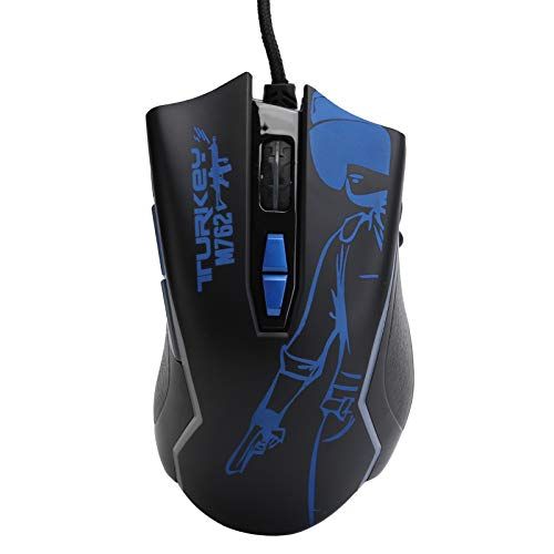 Annadue Bedrade Muis, Gaming Office Home Computermuis met RGB-lichteffect, 6-speed DPI Vrij Schakelen, met 7RGB Lichteffectmodi.(blauw)