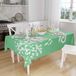 Bonamaison Tafelkleed, Anti-Mold, Sneldrogend, Waterdicht, 100% Polyester Tafellaken, Petroleum Groen, Wit, 140 x 160 Cm