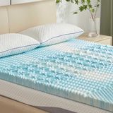 Sinweek Matrasbeschermer, matras van 5,08 cm met 5 zones van traagschuim, drukontlastend zachte matras, CertiPUR-US gecertificeerd, Kingsize, blauw