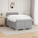 vidaXL Lit boxspring avec matelas et éclairage LED, gris clair, 120 x 190 cm, tissu