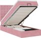 vidaXL Lit plateforme avec matelas et LED 100x200cm velours rose