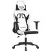 VidaXL Gamingstoel met massagefunctie, wit en zwart, kunstleer