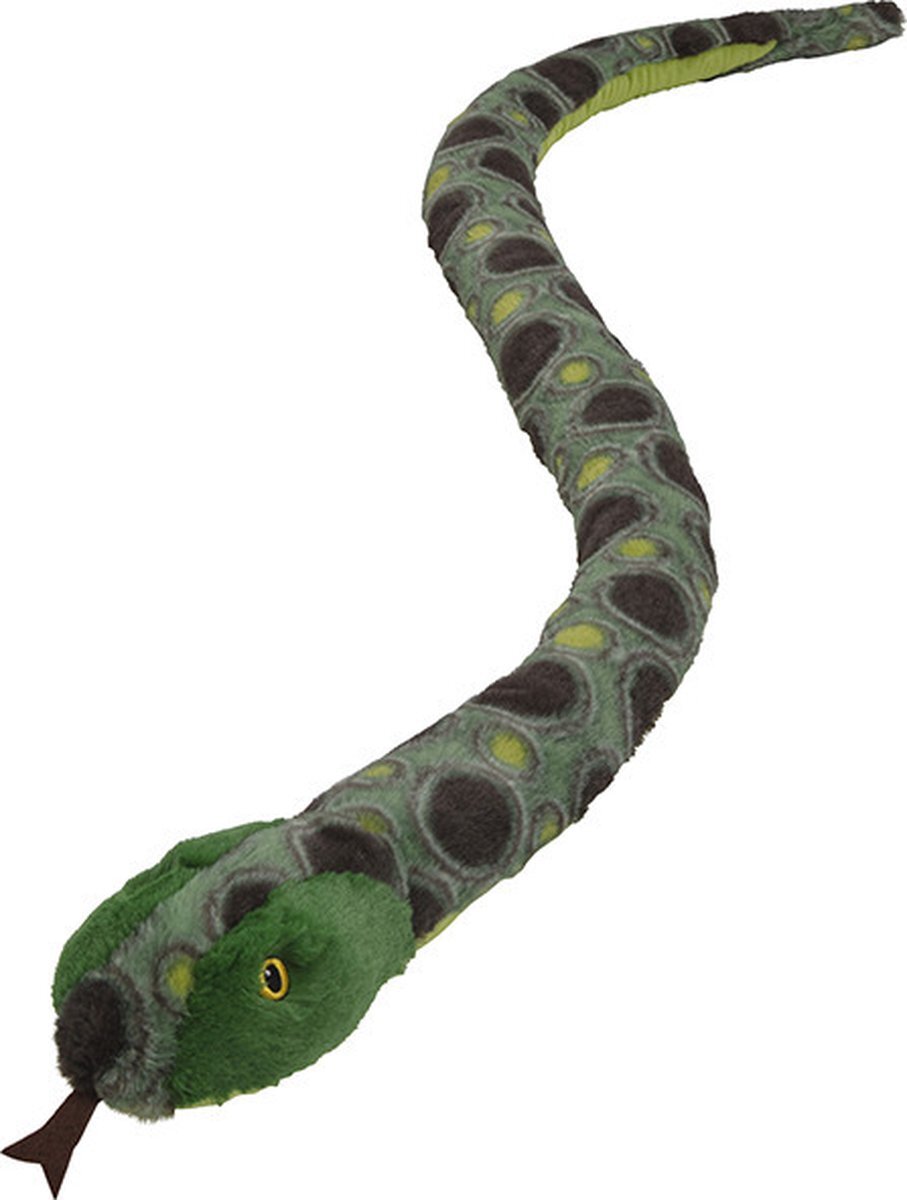 Nature Planet Pluche dieren knuffels Anaconda slang van 150 cm - Knuffeldieren slangen speelgoed