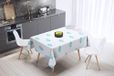 Bonamaison Tafelkleed, Anti-Mold, Sneldrogend, Waterdicht, 100% Polyester Tafellaken, Turkoois, wit, 140 x 140 Cm