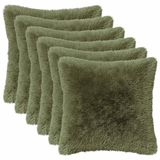 vidaXL - Kussensloop - 6 stuks - HEERLEN - Groen - 40 x 40 cm - PV Fleece
