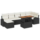 vidaXL - Tuinbank - Set - 8 - st - Zwart - Poly - rattan
