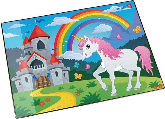 Läufer Bureauonderlegger Eenhoorn, 40 x 53 cm, PVC, Multicolor, Anti-slip