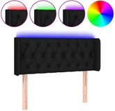 vidaXL Hoofdbord LED 103x16x78/88 cm stof zwart