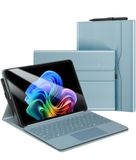 FINTIE Beschermhoes voor Microsoft Surface Pro 12 inch (2025), Multi-Angle Viewing Portfolio Business TPU achterkant met zak en stylushouder, compatibel met Type Cover Toetsenbord, Blauw
