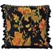 Paoletti Fairvale Floral geweven kussensloop, zwart, 55 x 55 cm