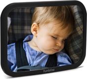 Achteruitkijkspiegel Funbliss Autospiegel voor baby's, vernauwing voor baby's, spiegel voor de achterbank, veiligheid, helder zicht met 360° rotatie en kantelfunctie, zwart