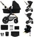 Kinderkraft MOOV 2 AIR 4-in-1 Kinderwagen – Gondel, Wandelzit & MINK PRO i-Size Autostoel – Grote Pompbare Wielen – Zwart