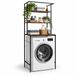 Relaxdays wasmachinerek, 3 vakken, bruin, zwart