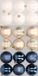 Merkloos / Sans marque Kaemingk B.V. 18x stuks kunststof kerstballen mix van donkerblauw, champagne en wit 8 cm