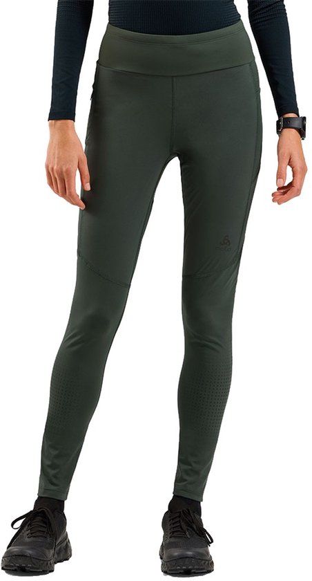Odlo Zeroweight Warm Reflective Leggings Groen S Vrouw