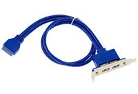 KALEA-INFORMATIQUE Low Profile USB 3.0 5G beugel met 2 type A poorten. Aan te sluiten op de interne 19-pins USB3-poort op het moederbord.
