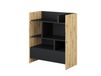CONCEPTION PRO Bibliothèque 108 cm noir/chêne artisan