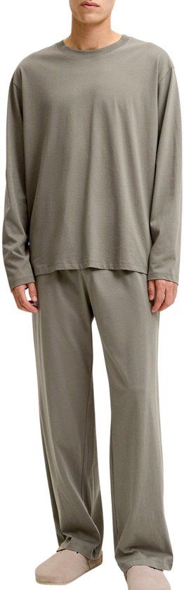 JACK & JONES JACALFRED LS TEE AND PANTS SET W Heren T-shirts Lange mouw Katoen Effen Smokey Olive XXL