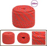 vidaXL Boottouw 16 mm 100 m polypropyleen rood
