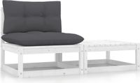 Maison Exclusive - Ensemble de salon 2 pièces pour jardin avec coussins, pin blanc, massif