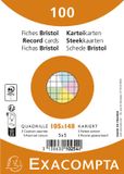 Exacompta Systeemkaarten, DIN A6, Geruit, Kleuren Assorti, 100 Stuks