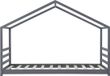 And OutdoorMatch Lit enfant Jay - Lit maison - Avec sommier - 90x200cm - Gris foncé