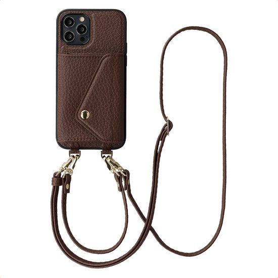 Selencia Sera Koordhoes met Pashouder Envelop voor Apple iPhone 12 / 12 Pro - Chocolate Brown