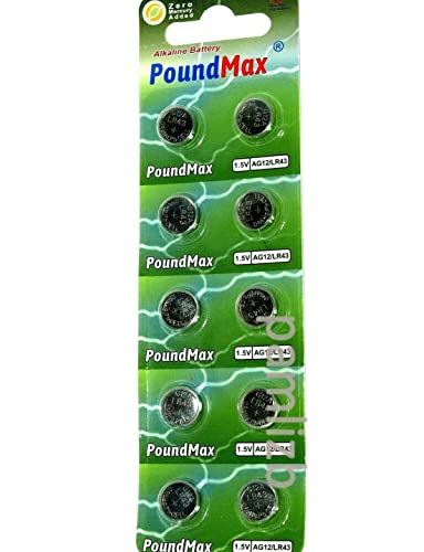 PoundMax 10x AG12 (LR43, LR1142, 386) 1,5V - Alkaline Knoopcelbatterijen | 1x 10 Stuks