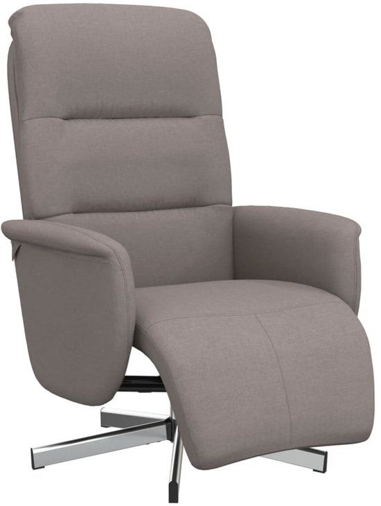 vidaXL Fauteuil verstelbaar met voetensteun stof taupe