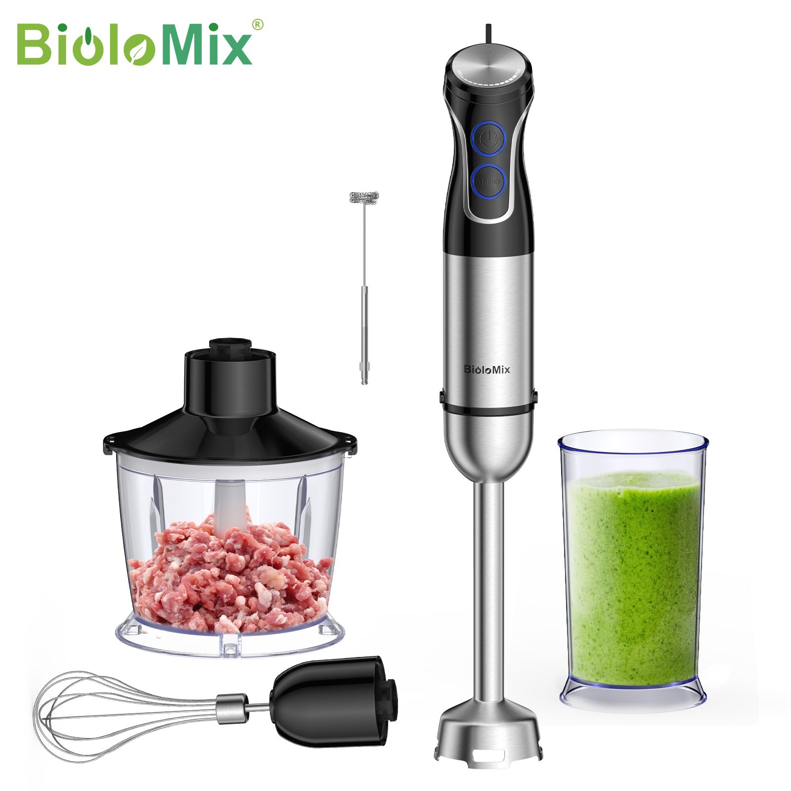 BioloMix Krachtige 1500W 5-in-1 staafmixer